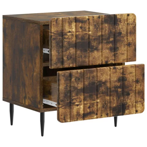  Éjjeliszekrény fiókkal 2 pcs Füstös Tölgy 43 x 34,5 x 49,5 cm