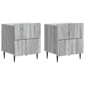    Éjjeliszekrény fiókkal 2 pcs Szürke Sonoma 43 x 34,5 x 49,5 cm