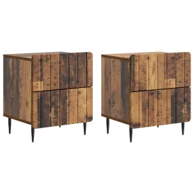    Éjjeliszekrény 2 pcs Antik Fa 43 x 34,5 x 49,5 cm Szerelt Fa