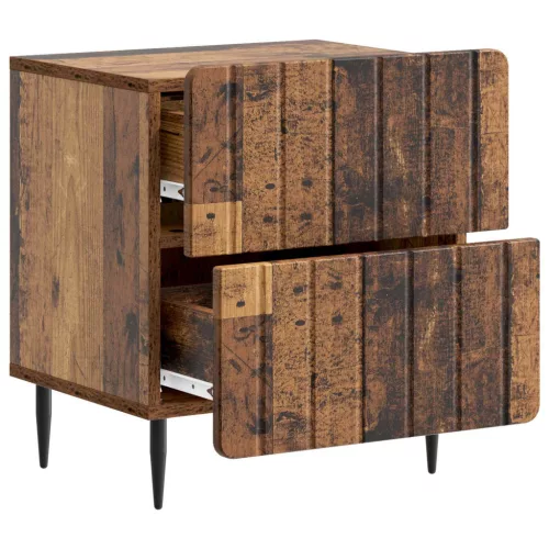  Éjjeliszekrény 2 pcs Antik Fa 43 x 34,5 x 49,5 cm Szerelt Fa