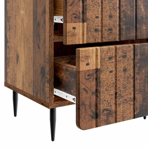  Éjjeliszekrény 2 pcs Antik Fa 43 x 34,5 x 49,5 cm Szerelt Fa