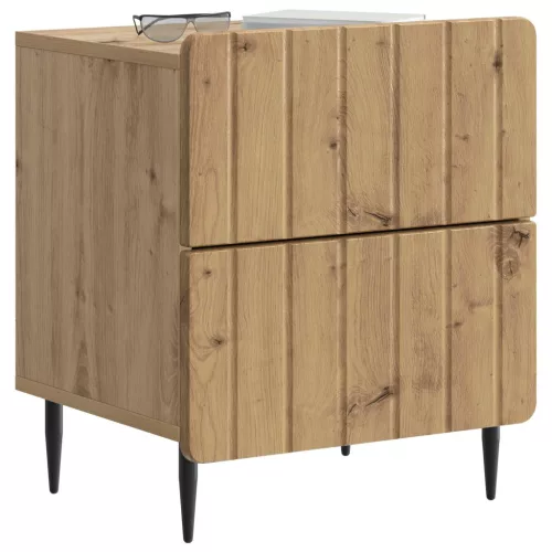  Éjjeliszekrény fiókkal 2 pcs Kézműves Tölgy 43 x 34,5 x 49,5 cm