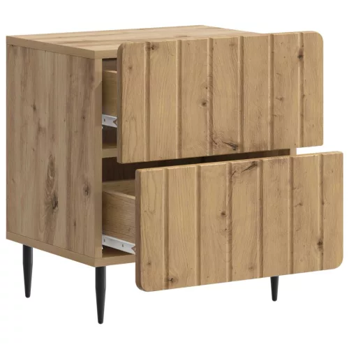  Éjjeliszekrény fiókkal 2 pcs Kézműves Tölgy 43 x 34,5 x 49,5 cm