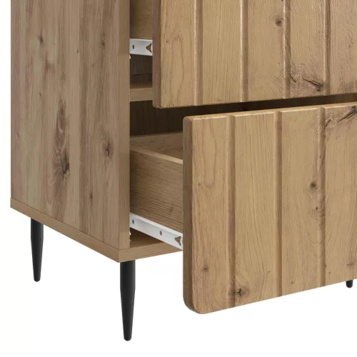  Éjjeliszekrény fiókkal 2 pcs Kézműves Tölgy 43 x 34,5 x 49,5 cm