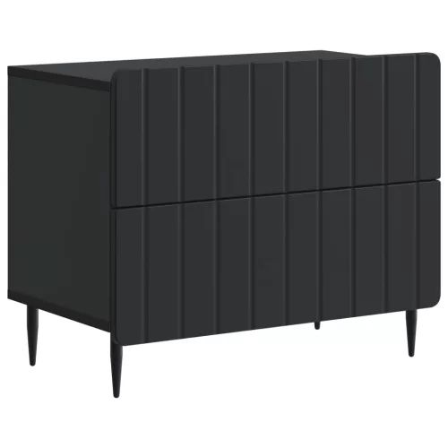  Éjjeliszekrény fiókkal Fekete 62 x 34,5 x 49,5 cm Szerelt Fa
