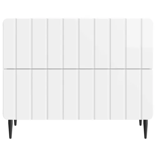  Éjjeliszekrény Magasfényű Fehér 62 x 34,5 x 49,5 cm Szerelt Fa
