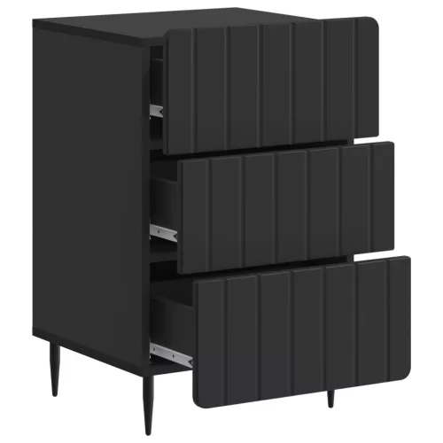  Éjjeliszekrény fiókkal Fekete 43x 41 x 68 cm Szerelt Fa