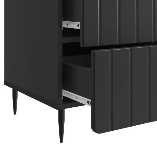  Éjjeliszekrény fiókkal Fekete 43x 41 x 68 cm Szerelt Fa