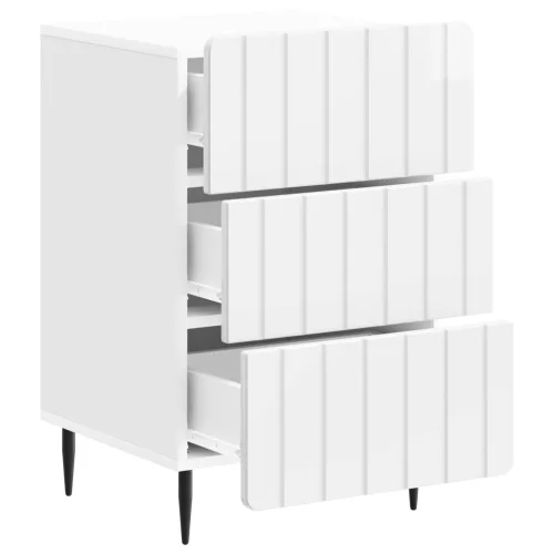  Éjjeliszekrény Magasfényű Fehér 43x 41 x 68 cm Szerelt Fa