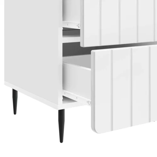  Éjjeliszekrény Magasfényű Fehér 43x 41 x 68 cm Szerelt Fa