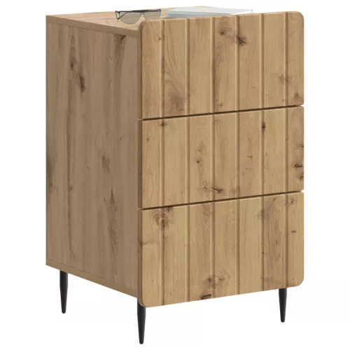  Éjjeliszekrény fiókkal Kézműves Tölgy 43x 41 x 68 cm Szerelt Fa