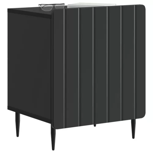  Éjjeliszekrény 2 pcs Fekete 43 x 34,5 x 52 cm Szerelt Fa