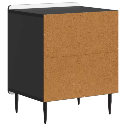  Éjjeliszekrény 2 pcs Fekete 43 x 34,5 x 52 cm Szerelt Fa