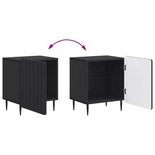  Éjjeliszekrény 2 pcs Fekete 43 x 34,5 x 52 cm Szerelt Fa