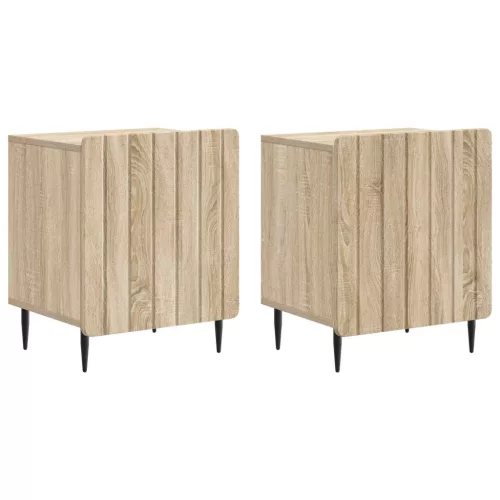  Éjjeliszekrény 2 pcs Sonoma Tölgy 43 x 34,5 x 52 cm Szerelt Fa