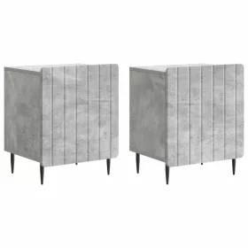    Éjjeliszekrény 2 pcs Betonszürke 43 x 34,5 x 52 cm Szerelt Fa