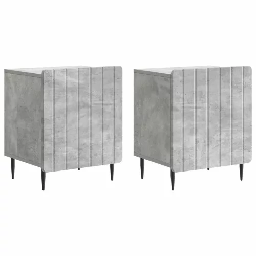  Éjjeliszekrény 2 pcs Betonszürke 43 x 34,5 x 52 cm Szerelt Fa