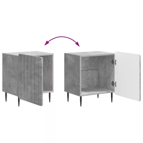  Éjjeliszekrény 2 pcs Betonszürke 43 x 34,5 x 52 cm Szerelt Fa