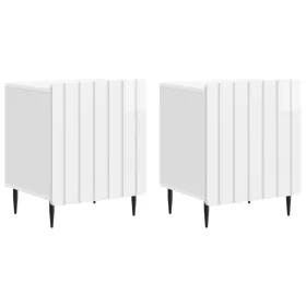    Éjjeliszekrény 2 pcs Magasfényű Fehér 43 x 34,5 x 52 cm