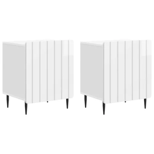  Éjjeliszekrény 2 pcs Magasfényű Fehér 43 x 34,5 x 52 cm