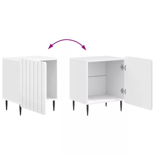  Éjjeliszekrény 2 pcs Magasfényű Fehér 43 x 34,5 x 52 cm
