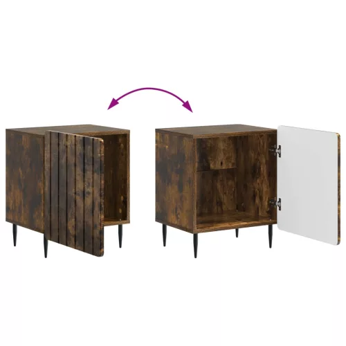  Éjjeliszekrény 2 pcs Füstös Tölgy 43 x 34,5 x 52 cm Szerelt Fa