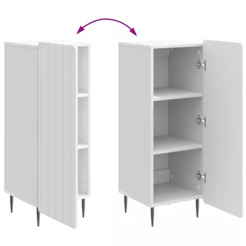  Széf Magasfényű Fehér 34,5 x 33 x 92 cm Szerelt Fa