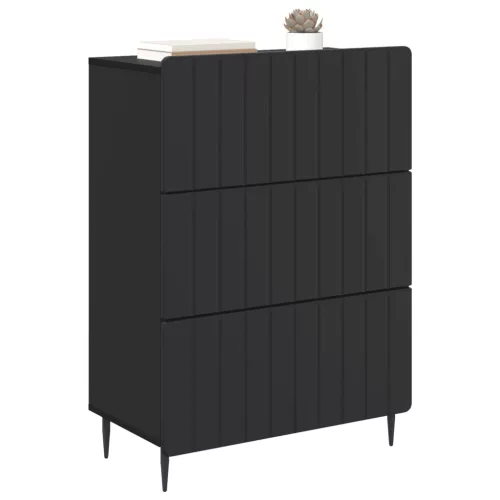  Fiókos szekrény Fekete 66 x 34,5 x 92 cm Szerelt Fa