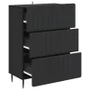  Fiókos szekrény Fekete 66 x 34,5 x 92 cm Szerelt Fa