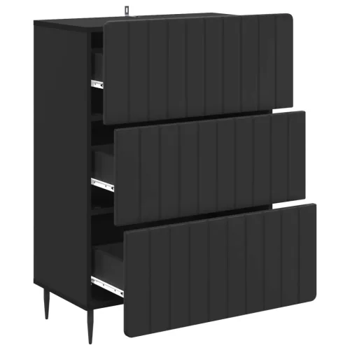  Fiókos szekrény Fekete 66 x 34,5 x 92 cm Szerelt Fa