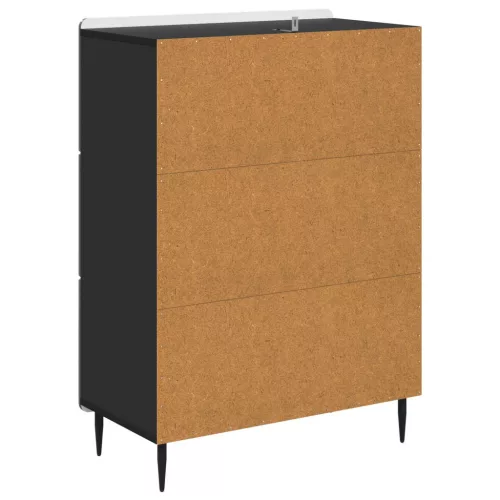  Fiókos szekrény Fekete 66 x 34,5 x 92 cm Szerelt Fa