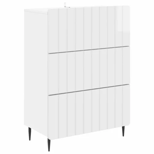  Fiókos szekrény Magasfényű Fehér 66 x 34,5 x 92 cm Szerelt Fa