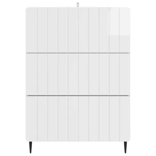  Fiókos szekrény Magasfényű Fehér 66 x 34,5 x 92 cm Szerelt Fa