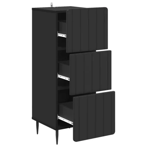  Fiókos szekrény Fekete 33 x 34,5 x 92 cm Szerelt Fa