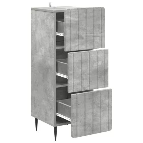  Fiókos szekrény Betonszürke 33 x 34,5 x 92 cm Szerelt Fa