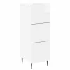  Fiókos szekrény Magasfényű Fehér 33 x 34,5 x 92 cm Szerelt Fa