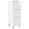  Fiókos szekrény Magasfényű Fehér 33 x 34,5 x 92 cm Szerelt Fa