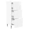  Fiókos szekrény Magasfényű Fehér 33 x 34,5 x 92 cm Szerelt Fa