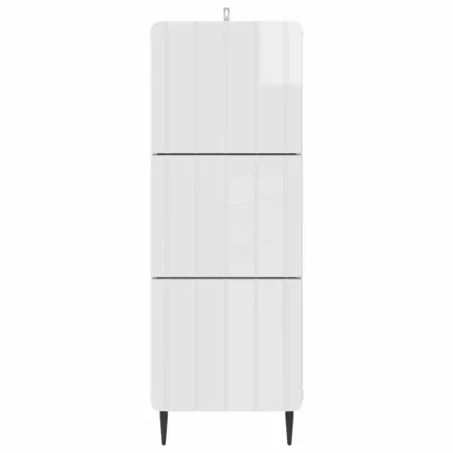  Fiókos szekrény Magasfényű Fehér 33 x 34,5 x 92 cm Szerelt Fa