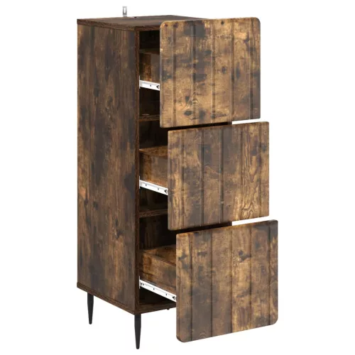  Fiókos szekrény Füstös Tölgy 33 x 34,5 x 92 cm Szerelt Fa