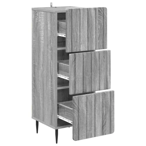  Fiókos szekrény Szürke Sonoma 33 x 34,5 x 92 cm Szerelt Fa