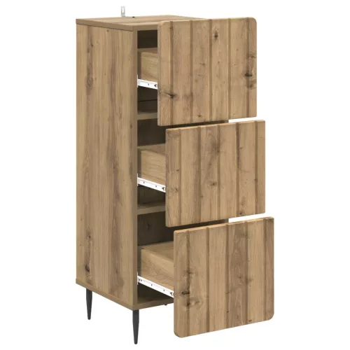  Fiókos szekrény Kézműves Tölgy 33 x 34,5 x 92 cm Szerelt Fa