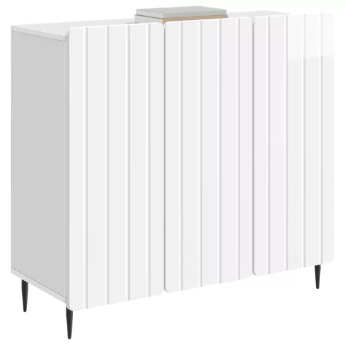  Széf Magasfényű Fehér 89 x 34,5 x 82 cm Szerelt Fa