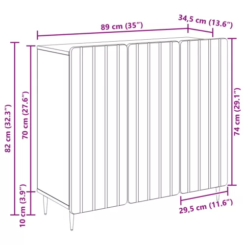  Széf Antik Fa 89 x 34,5 x 82 cm Szerelt Fa