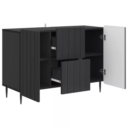  Széf fiókkal Fekete 89 x 34,5 x 62 cm Szerelt Fa