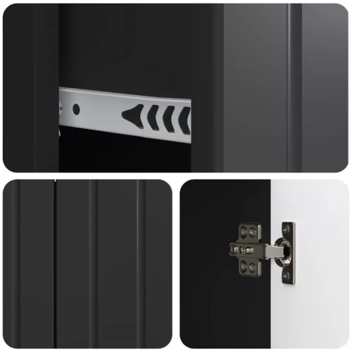  Széf fiókkal Fekete 89 x 34,5 x 62 cm Szerelt Fa