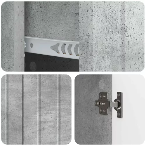  Széf fiókkal Betonszürke 89 x 34,5 x 62 cm Szerelt Fa