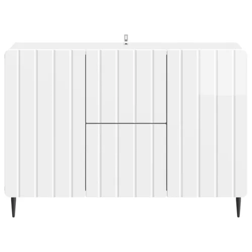  Széf fiókkal Magasfényű Fehér 89 x 34,5 x 62 cm Szerelt Fa