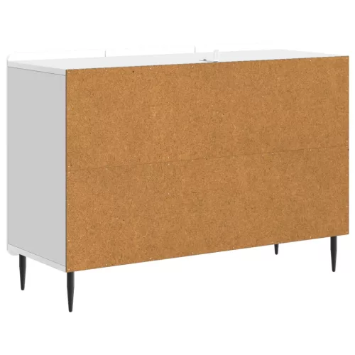  Széf fiókkal Magasfényű Fehér 89 x 34,5 x 62 cm Szerelt Fa