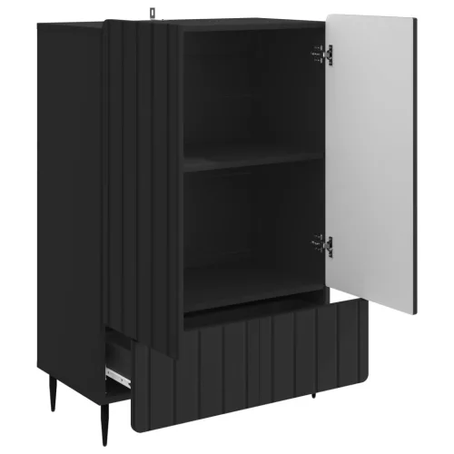  Széf fiókkal Fekete 66 x 34,5 x 97 cm Szerelt Fa